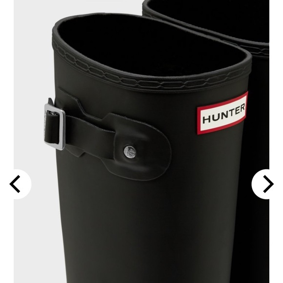 Original Tall Hunter Boots Size UK 7 / US 9 ๐ฅพ Matte Black w Buckle - Picture 3 of 16